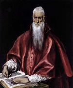 GRECO, El St Jerome as a Scholar oil on canvas